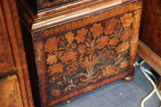 Thomas Taylor of Holborn. A late 17th century walnut and floral marquetry eight day longcase clock, H.6ft 9in.